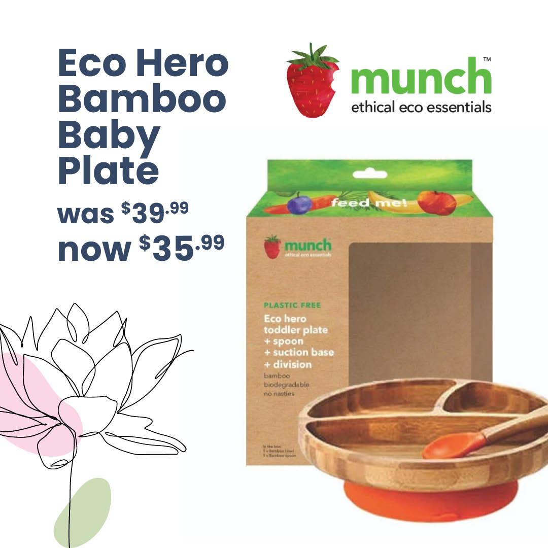 Munch Eco Hero Bamboo Baby Plate now $35.99